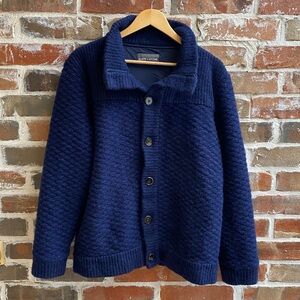 Slate & Stone Chunky Knit Button-Up Cardigan in Navy Size XL